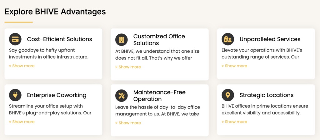 BHIVE Advantages